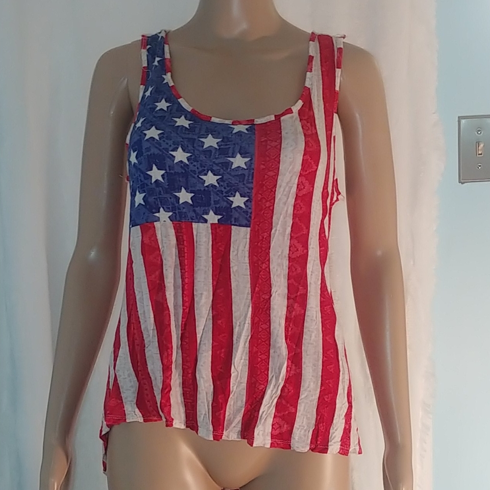 Rue21 American Flag lace tank top